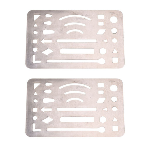 2X Stainless Steel 27 Patterns Erasing Drawing Drafting Tool Shield
