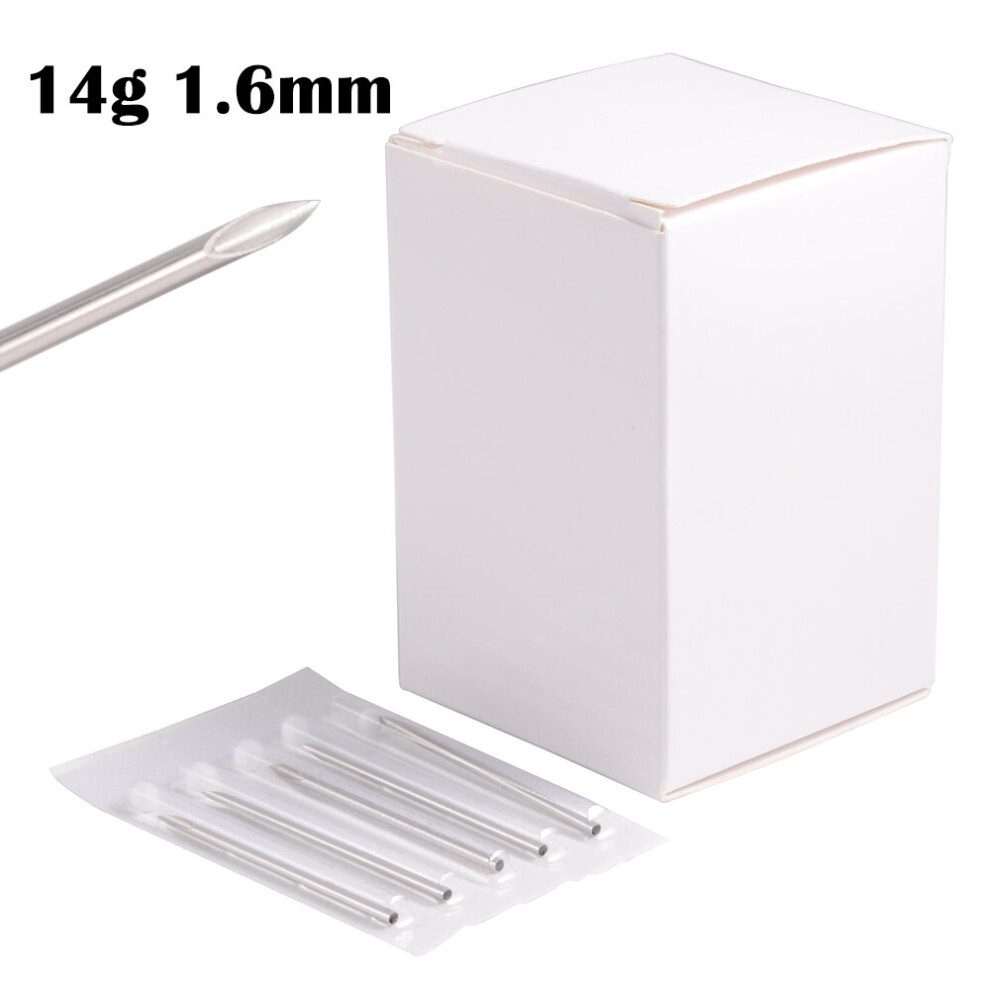 (Light Yellow Gold Color, White) 10PCS Disposable Sterile Piercing Needles 12G-20G Medical Tattoo Supply Ear Nose Tongue Lip Navel Piercing Tools