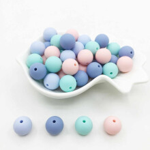 (A White-15mm) Candy colors Beads Girl & Boy Baby colors Teething Beads Safe Food Teething 10mm/12mm/15MM Round Silicone Beads 100pcs/lot
