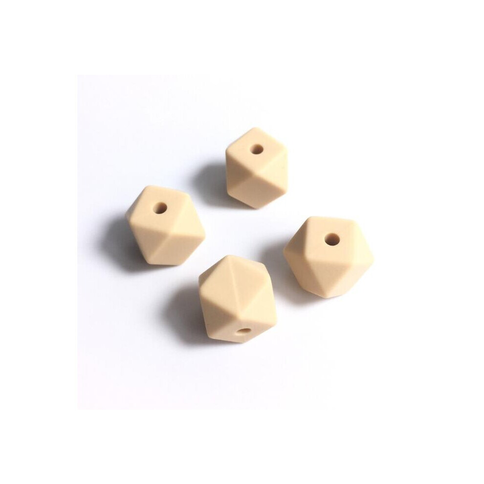 Mini Hexagon Loose Silicone Beads for Teething Necklace geometric chew beads diy beads Food beads 50pcs/lot