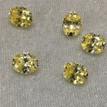 3x5~10x14mm Oval Shape Loose CZ Stone Light Yellow AAAAA Cubic zirconia Synthetic stone For Jewelry DIY Gems Stone