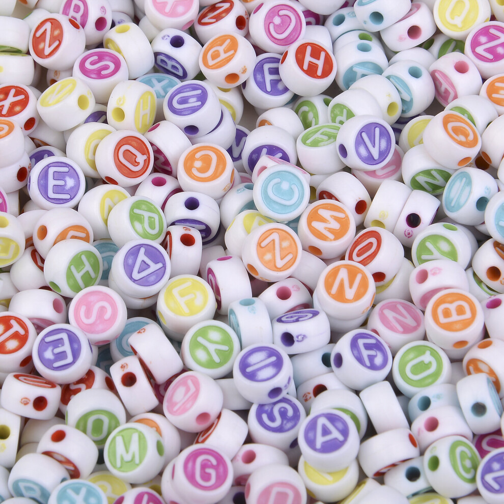 (1 White-100pcs 2MM) Round Letter Beads Acrylic Flat Love Heart Alphabet Symbol Number Spacer Bead for Jewelry Making DIY Bracelet Accessories 100pcs-image-OPC-PBRS6HT-NEW