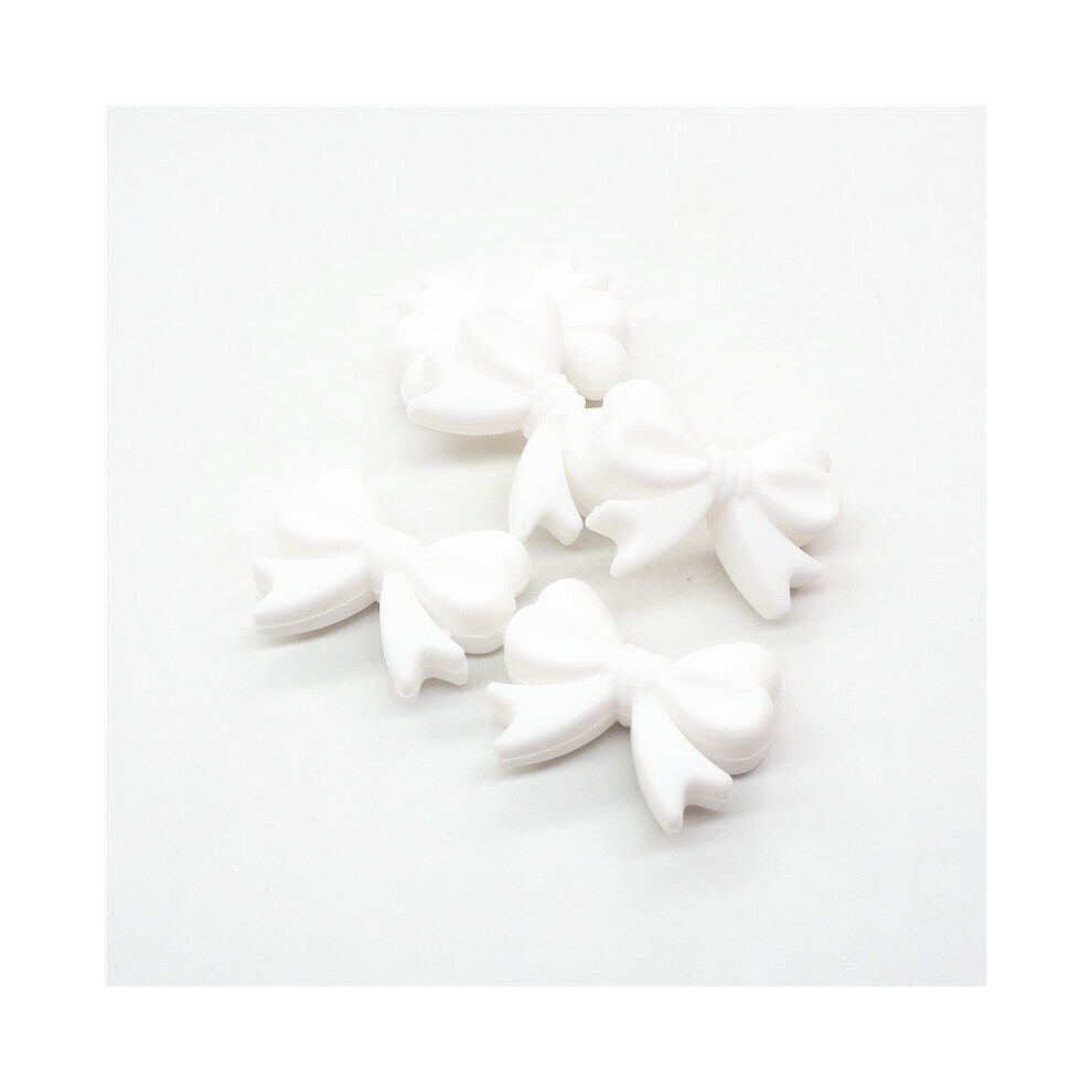 Chengkai 100pcs Silicone Bow Tie Teether Beads DIY Baby Shower Teething Montessori Sensory Toy Bow-Knots Accessories