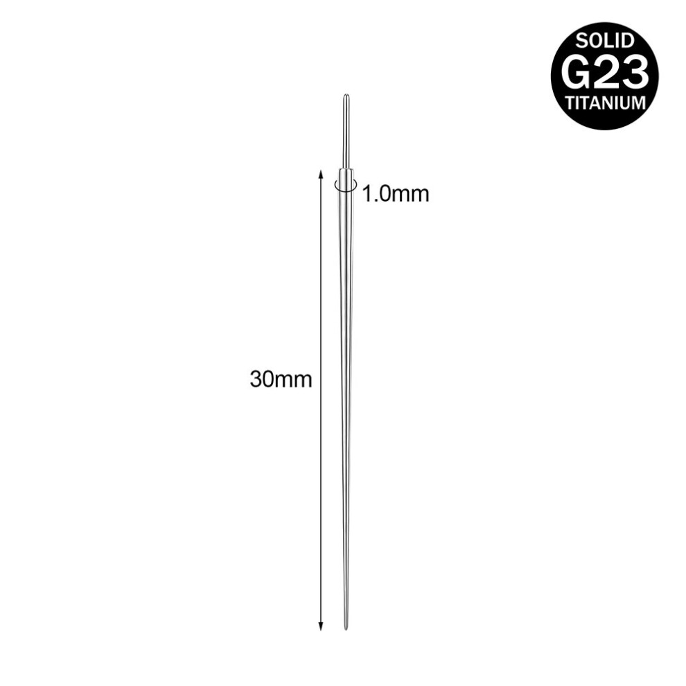 14/16/18G G23 Titanium Insertion Pin Taper for Threadless Jewelry Nostril Piercing Taper Push in Earrings Body Piercings Tool