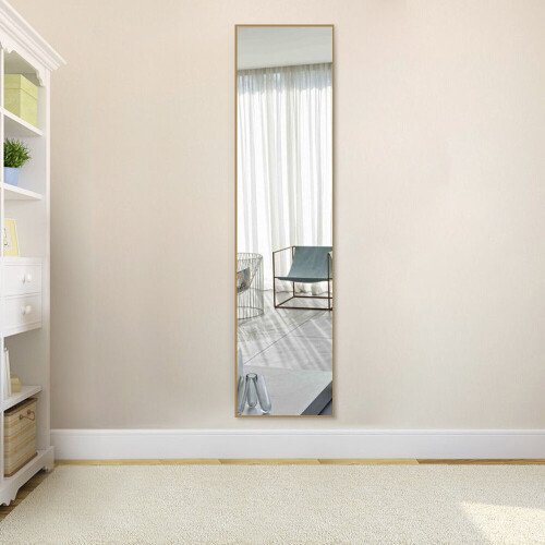 Living And Home (Rose Gold) Modern Slim Frame Full Length Wall Mirror