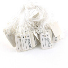 500pcs 24*15mm 925 Silver DIY Handwritten Tag Rectangular Label Jewelry Ring Necklace With String With Cotton Rope