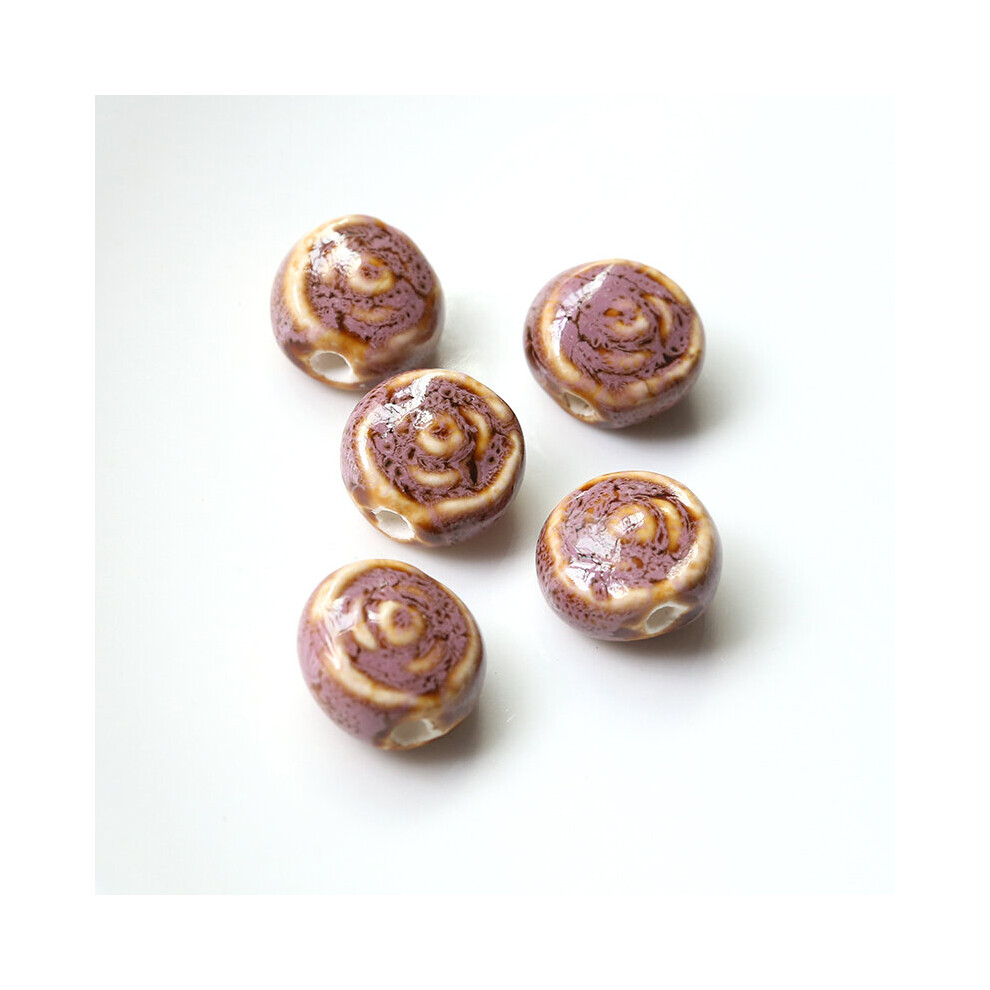 1pcs Retro Ceramic Loose Beads Hand-painted Round Flat Beads Diy Earrings Beaded Homemade Jewelry Materials-image-OPC-PBRWVNC-NEW