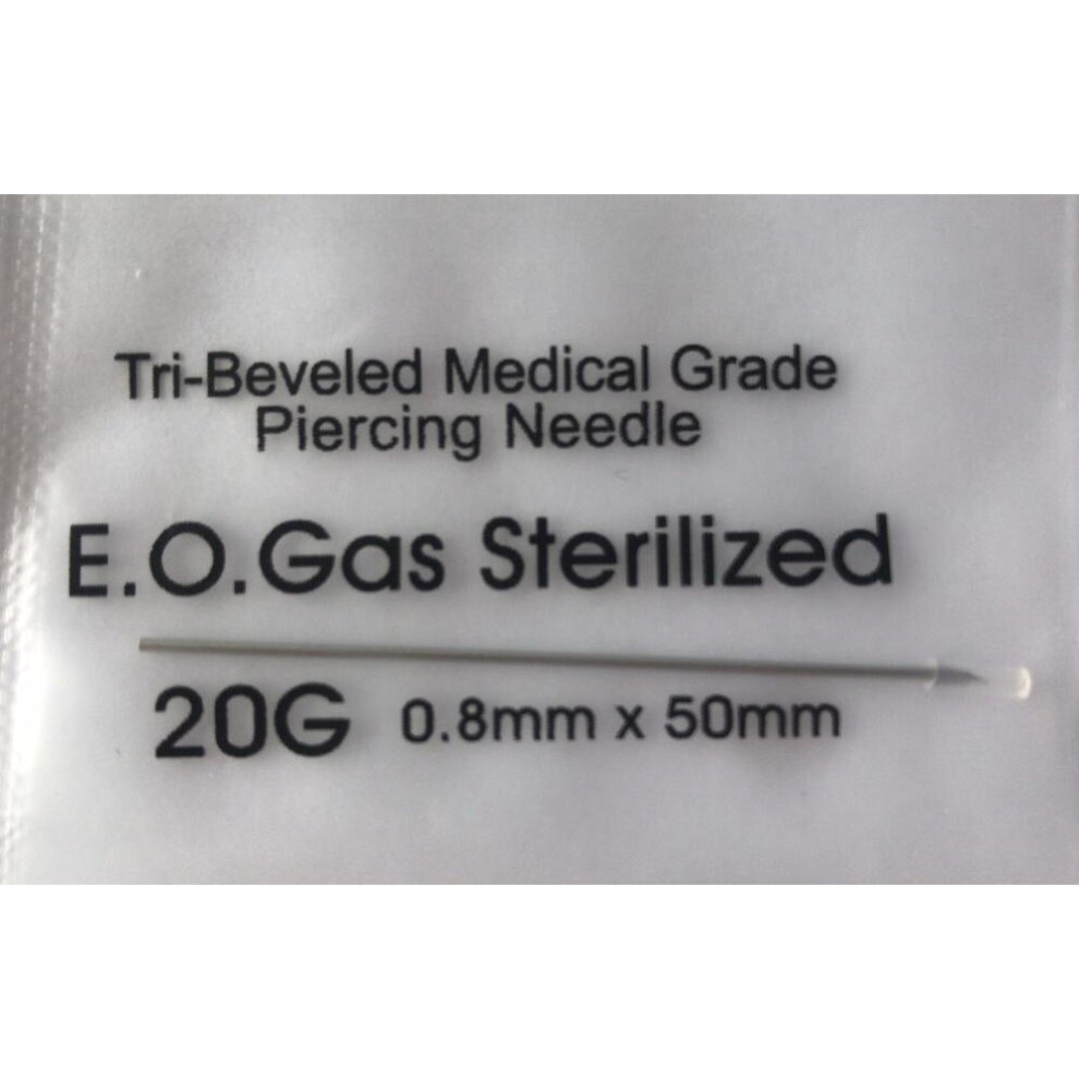 10PC 316L Surgical Steel Tool Disposable Sterile Body Piercing Needles Medical Needle for Navel Stud Nipple Ear Nose Tongue Lip