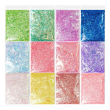 (12 color A White) 24/12 Colors Candy Paper Pieces Cellophane Colorful Epoxy Resin Filler Material DIY Crystal Clothing Accessory