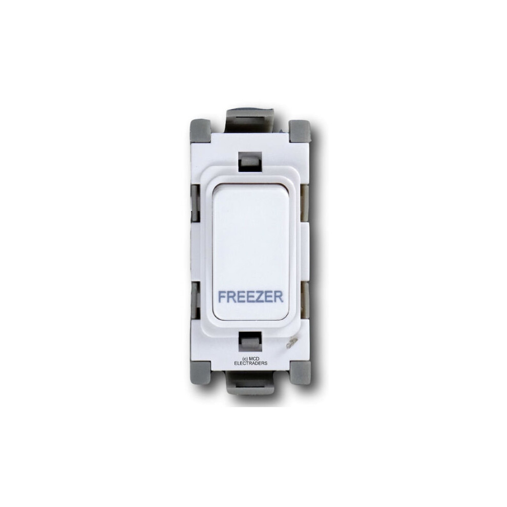 Deta G3558 Grid Switch 20 Amp Double Pole Marked 'Freezer' (White) 5016211135580