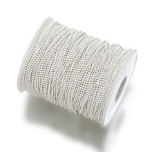 (White-1.5mm Width) 5Meters Metal Ball Chains 1.2mm 1.5mm 2mm 2.4mm Round Bead Chains for DIY Necklace Bracelet Jewelry Making Findings