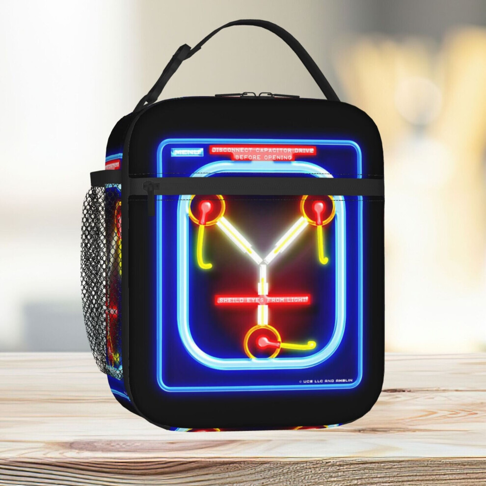 Lunch Bag Back To The Future Neon Fluxacitor UCS LLC And Amblin Tote Insulated Cooler Kids School Travel