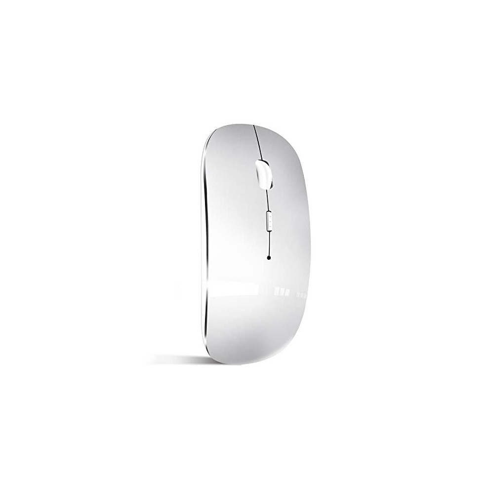 Bluetooth Mouse, Rechargeable Wireless Mouse for MacBook Pro/Air/iPad/Laptop/PC/Mac/Computer, Silver