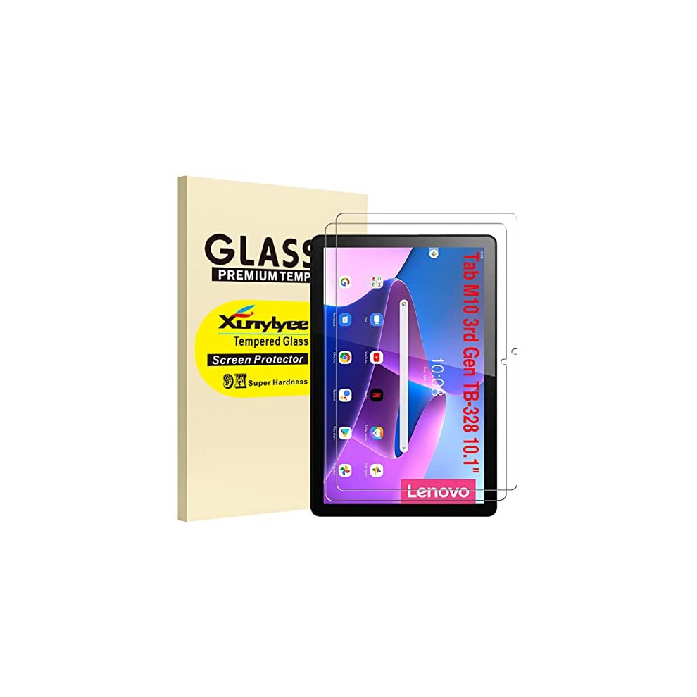 [2 Pack] Compatible with Lenovo Tab M10 3rd Gen (10.1 Inch) Screen Protector, Anti-Scratch Tempered Glass Film for Lenovo Tab M10 3rd Gen TB-328F/