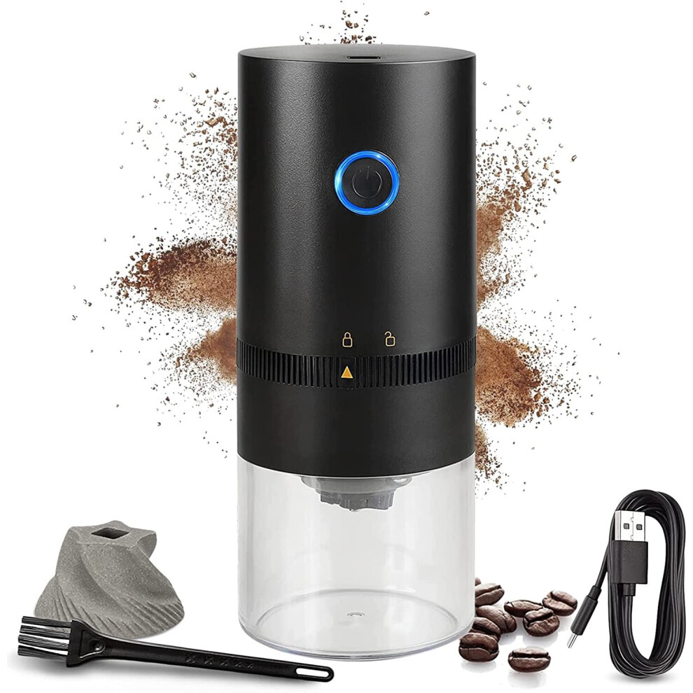 Electric Burr Coffee Grinder Portable , 4 Cups/30g/1oz Compact Automatic Conical Burr Grinder Coffee Bean Grinder with Muli Grind Setting