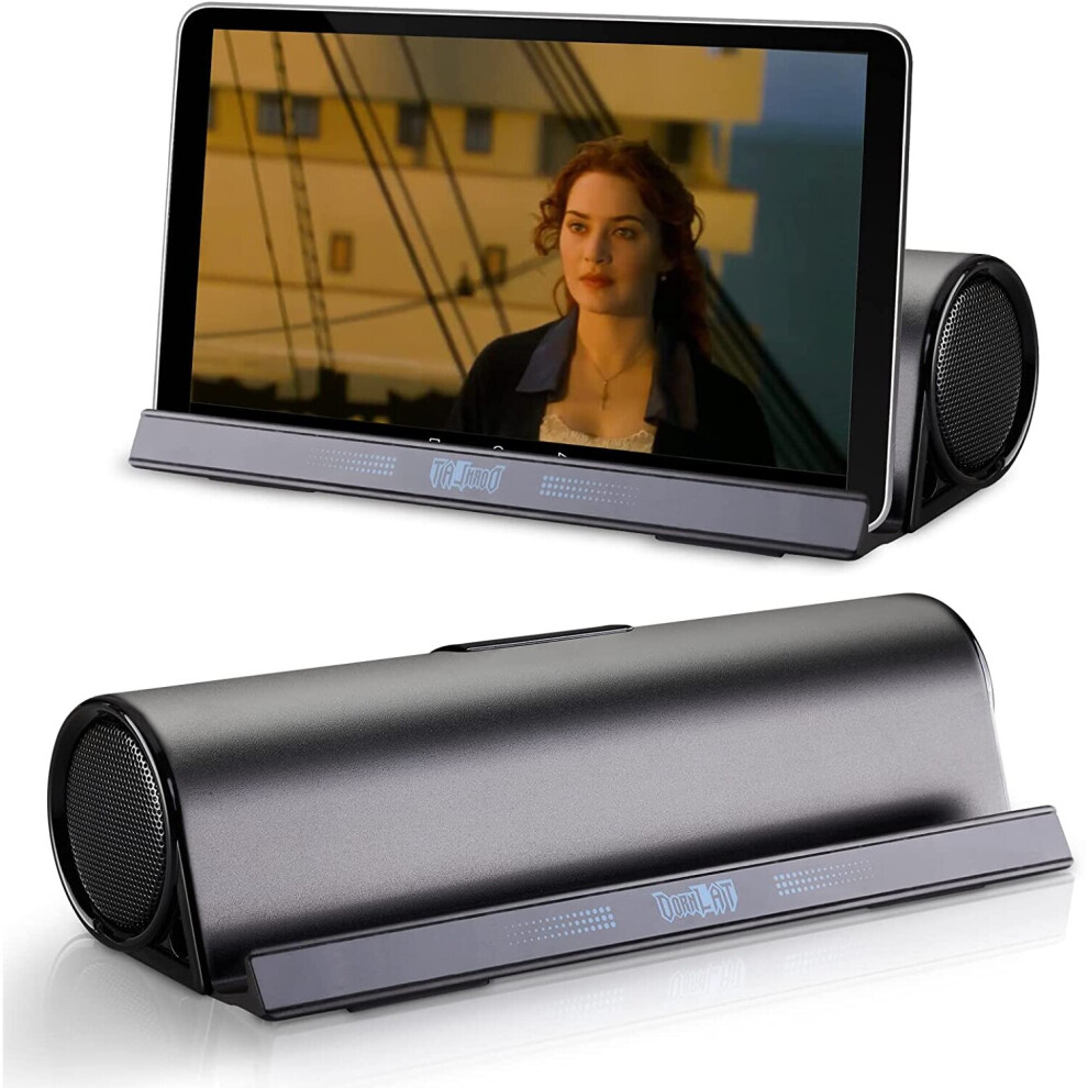 Wireless Bluetooth Speakers, Portable Phone Tablet Stand Holder Speaker, Dual Drivers Bass Stereo Dock Speaker