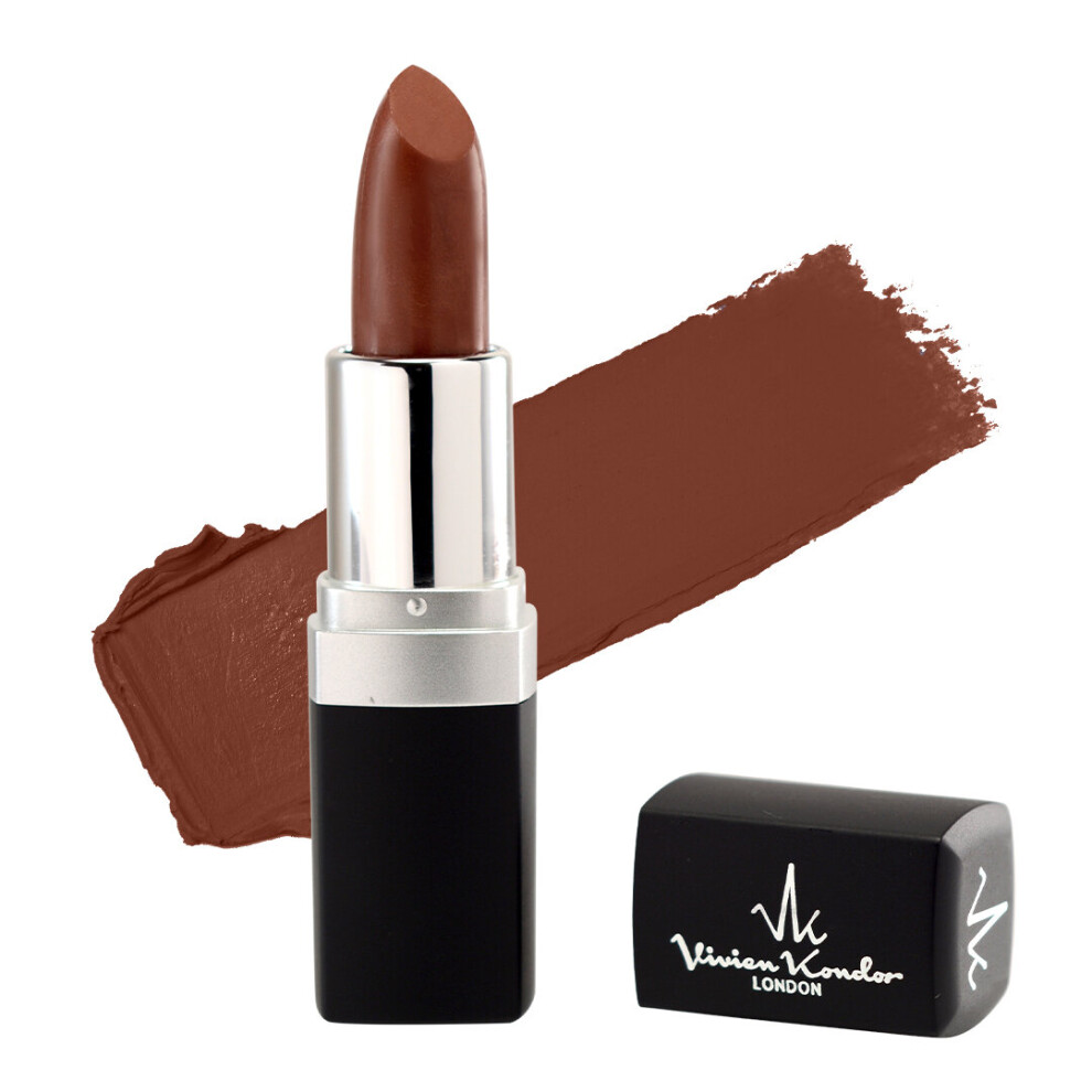 Vivien Kondor London (10 - Cocoa) Halal Lipsticks Vegan, Long-Lasting Creamy Shades