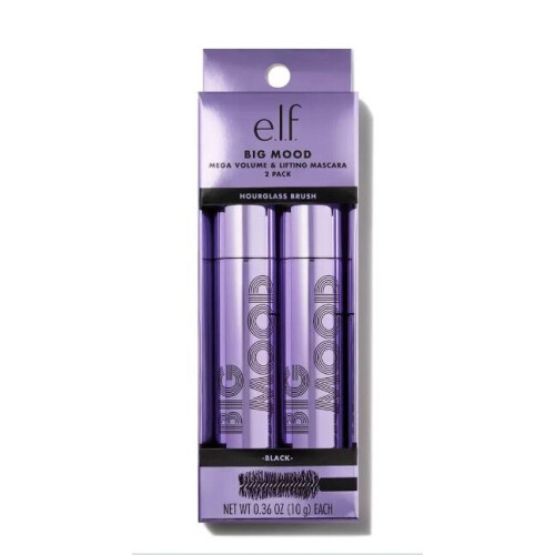 e.l.f. E.L.F. Big Mood Mascara 2 Pack Bundle - Black  0.30 fl oz, 9 ml ELF