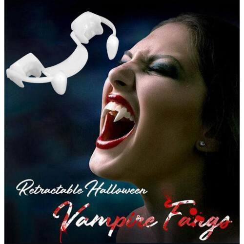 Halloween Scary Party Cosplay Vampire Fangs Retractable Teeth