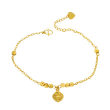 OMHXFC JB19 Jewelry European Fine Woman Girl Party Birthday Wedding Gift Heart Charm Lucky Beads Beach Anklet
