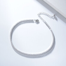 S925 Sterling Silver Blingbling Full Zircon Anklets for Women Party Fine Jewelry Ankle Bracelet on Leg Girl Gift