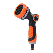 (Orange) Adjustable Sprinkle Hose Nozzle for Garden Lawn Watering 10 Spray Modes
