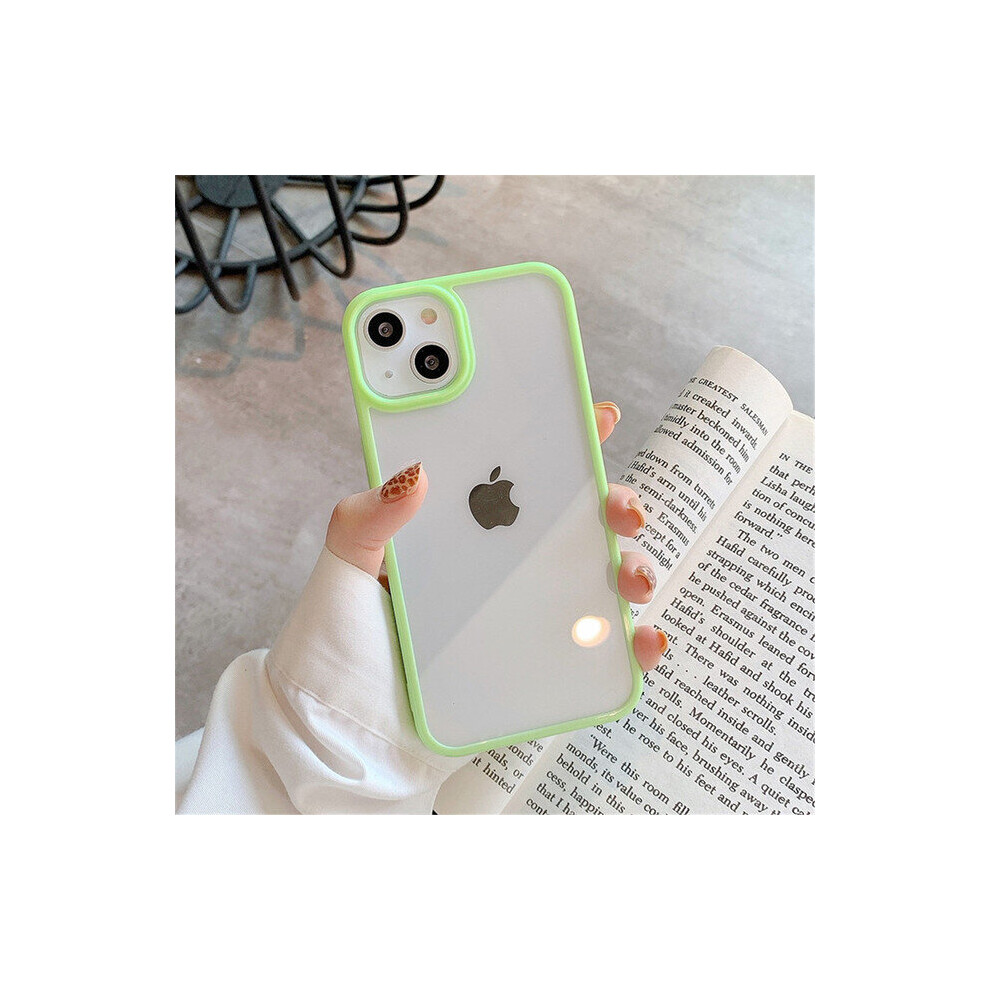(For Iphone 14, ) Candy Shockproof Silicone Bumper Phone Case For Iphone 14 12 13 Pro Max Plus Transparent Protection Back Cover Green 763753353945
