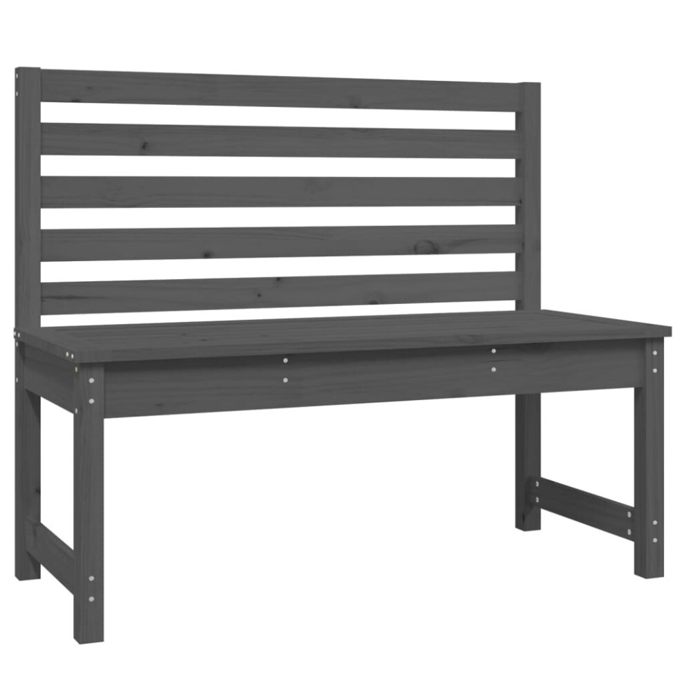 (grey pine, 109 x 48 x 91.5 cm) vidaXL Garden Bench Outdoor Picnic Bench Camping Wooden Bench Solid Wood Pine