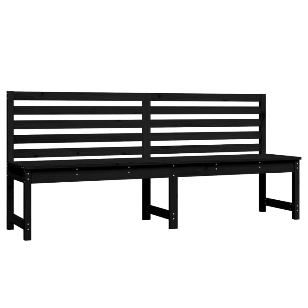 (black pine, 201.5 x 48 x 91.5 cm) vidaXL Garden Bench Outdoor Picnic Bench Camping Wooden Bench Solid Wood Pine