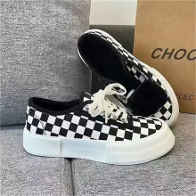 Checkerboard Plaid Canvas Shoes Women Platform Espadrilles Sneakers Harajuku Casual Lace Up Flats
