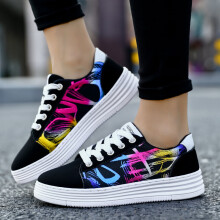 Spring Autumn Casual Women Shoes Canvas Sneakers Espadrilles Ladies Graffiti Print Flat Sneakers zapatillas lona