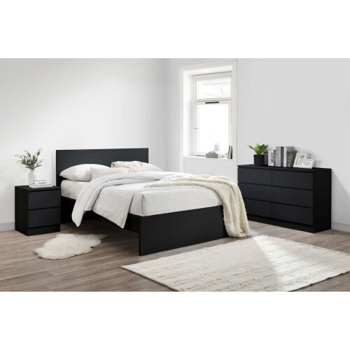 Birlea Double Bed Frame Black Birlea Oslo 4FT6 Modern Bedstead 2