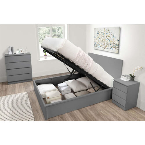 Birlea Kingsize Ottoman Bed Grey Frame Birlea Oslo Storage 5FT Modern Bedstead 1