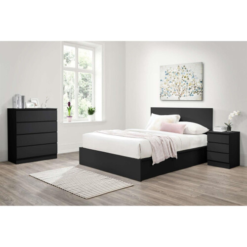 Birlea Double Ottoman Bed Black Frame Birlea Oslo Storage 4FT6 Modern Bedstead 1