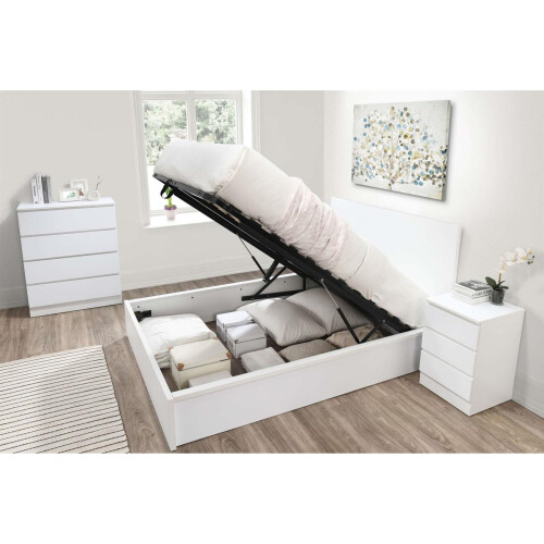 Birlea Kingsize Ottoman Bed White Frame Birlea Oslo Storage 5FT Modern Bedstead 2