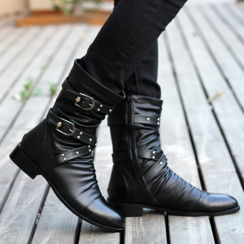 Mid calf pointed toe boots best sale