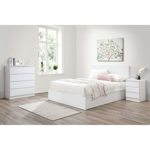Birlea Double Ottoman Bed White Frame Birlea Oslo Storage 4FT6 Modern Bedstead 2