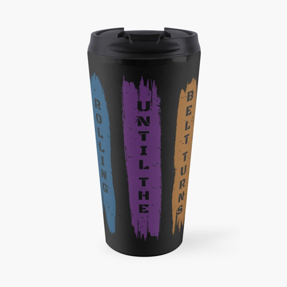 Famgem Insulated Travel Coffee Mug Brazilian Jiu Jitsu Gift - Keep Rolling Belt Bjj - Funny Jiujitsu Gift Lover Stainless Steel Cup Tumbler 17Oz Black