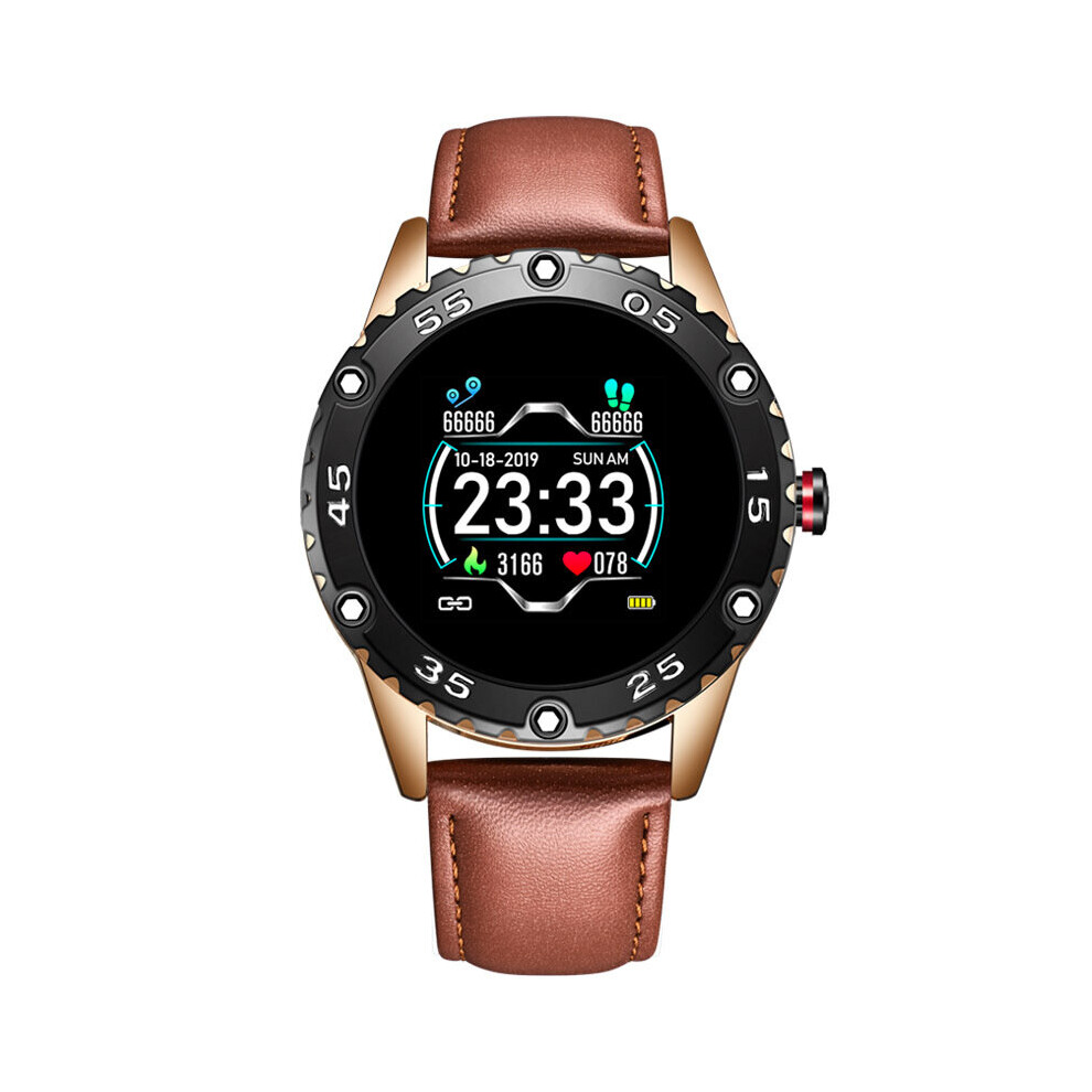 Lige Men Smart Watch Ip67 Waterproof Leather Sport Watch Call Reminder Alarm Heart Rate Monitoring Smartwatch Men's Relogio Brown 885653217575
