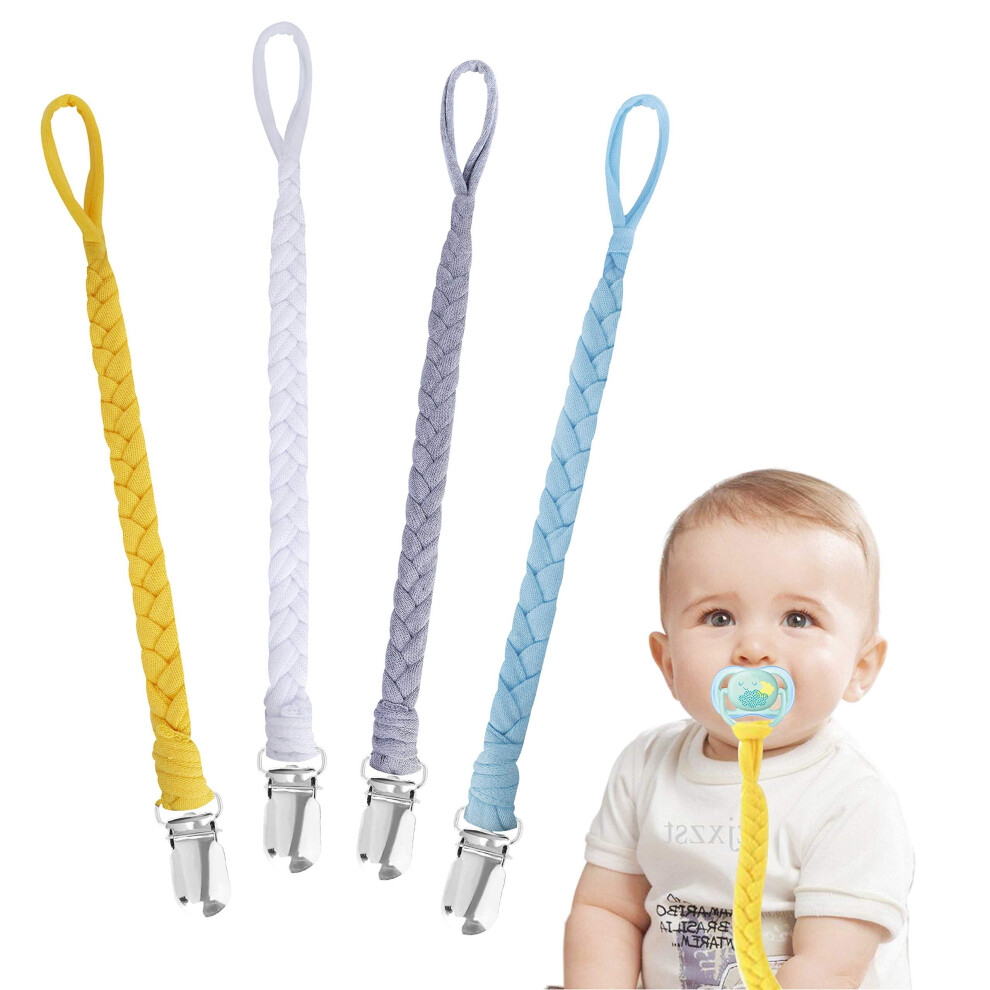 Dummy Chain Cotton Pacifier Strap Baby Pacifier Chains For Newborns Girls And Boys Teat Pacifier 4 Pieces