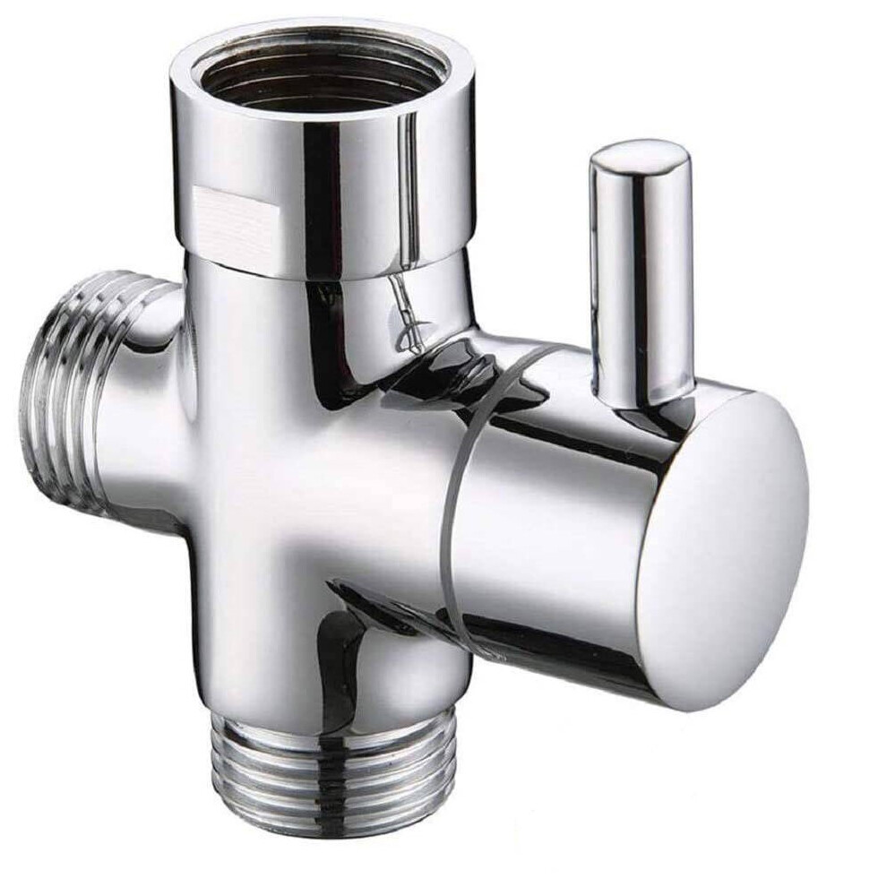 3-Way Shower Arm Diverter Valve G1/2"Brass Shower Splitter Shower Valve with Rubber Washer Bathroom Shower System Component Replacement Part