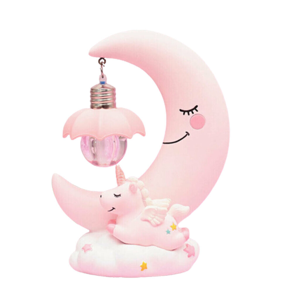 LED 3D Unicorn Bedside Desk Lamp Night Light Moon Lights Kids Bedroom