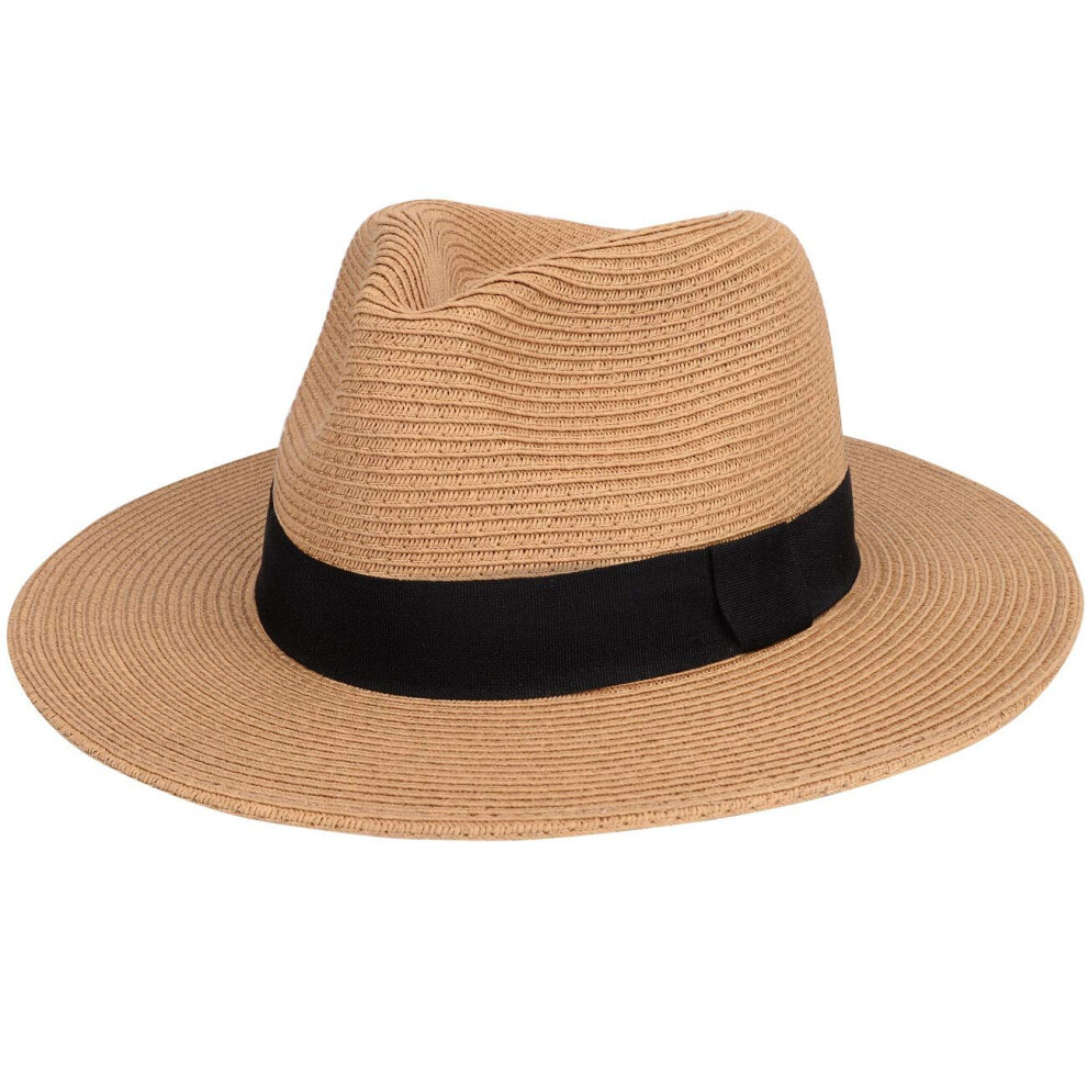 Traditional Rollable Panama Hat With Wide Brim, Breathable Summer Handmade Straw Hat, Men'S Fedora Sun Hats