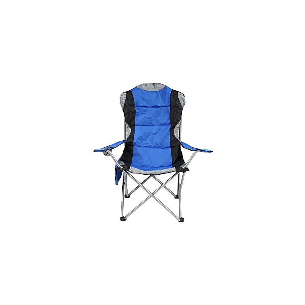 Taylor & Brown Camping Chairs for Adults Heavy Duty Deluxe Folding Padded Chair Up to 120kg with High Back & Cup Holder & Side Pocket Fold Up Chair