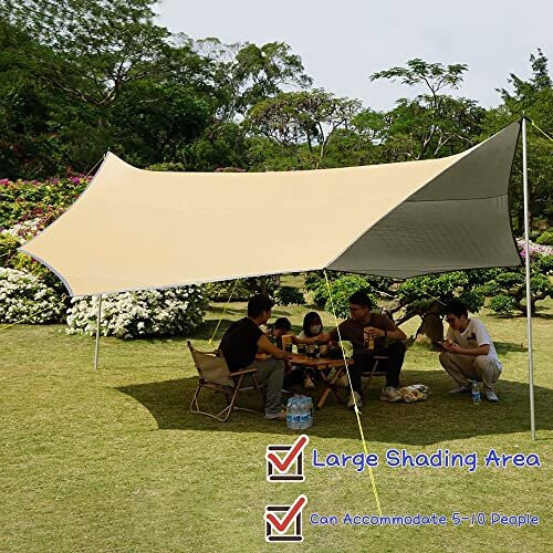 5m X 5m Large Camping Tarps Waterproof Hammock Rain Fly