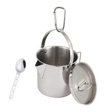 ZNZNANG Outdoor Stainless Steel Kettle ,1.2L Mountaineering Camping Teapot ,Portable Hanging Pot Cookware Coffee Pot Picnic Pot