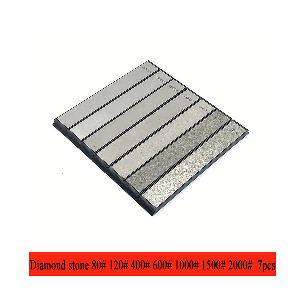 (A-7Pcs) Diamond Sharpening Stone Whetstone Kitchen Bar Knife Sharpener Scissors Razor Whetstone Polished Leather Sharpener 4853843693481