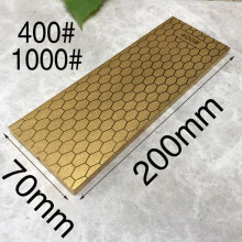 (a-200mm Grit 400 1000) Grain Double Side Diamond Knife Sharpening Stone Ice Skates Metal Plate Guide Stand Base 400 1000 Grit