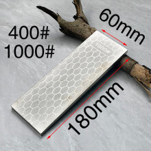 (a-180mm Grit 400 1000) Grain Double Side Diamond Knife Sharpening Stone Ice Skates Metal Plate Guide Stand Base 400 1000 Grit