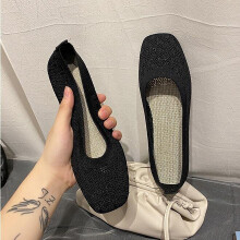 (Black-39) Women Casual Shoes Flat Heel Holes Sneakers Summer Hollow-out Espadrille Flats Breathable Loafer Moccasins Non-slip